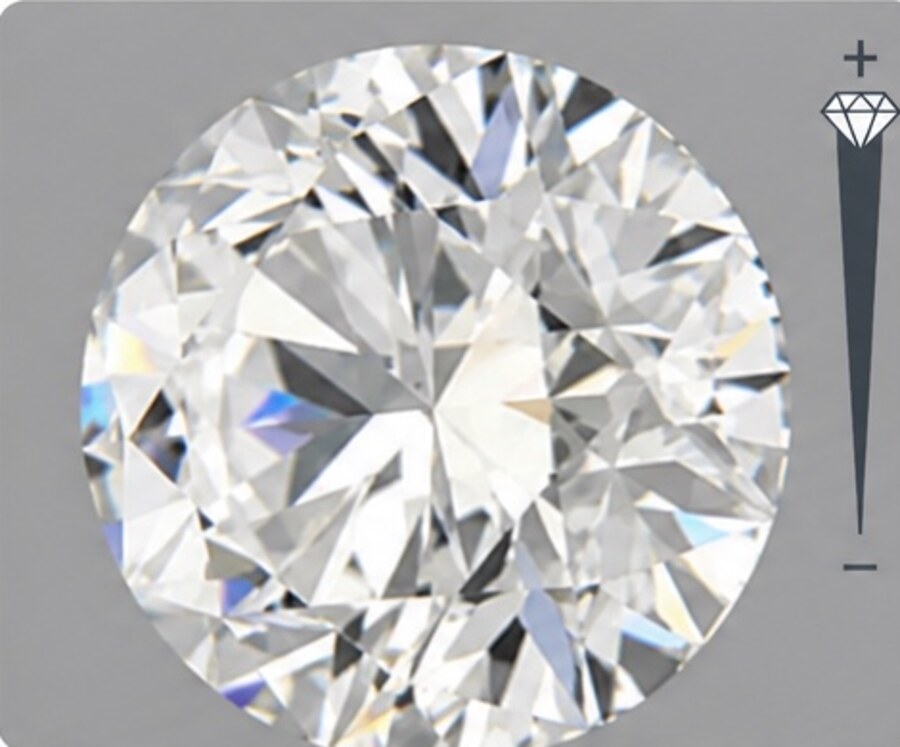 Round brilliant loose lab-grown diamond face-up view