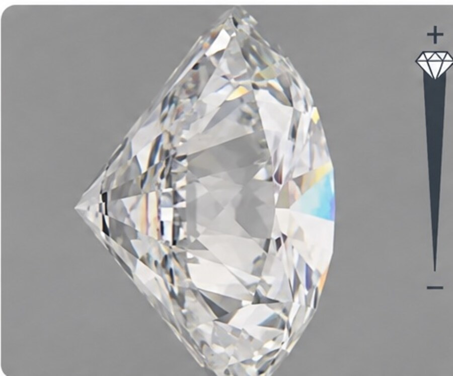 Large round brilliant loose lab-grown diamond profile