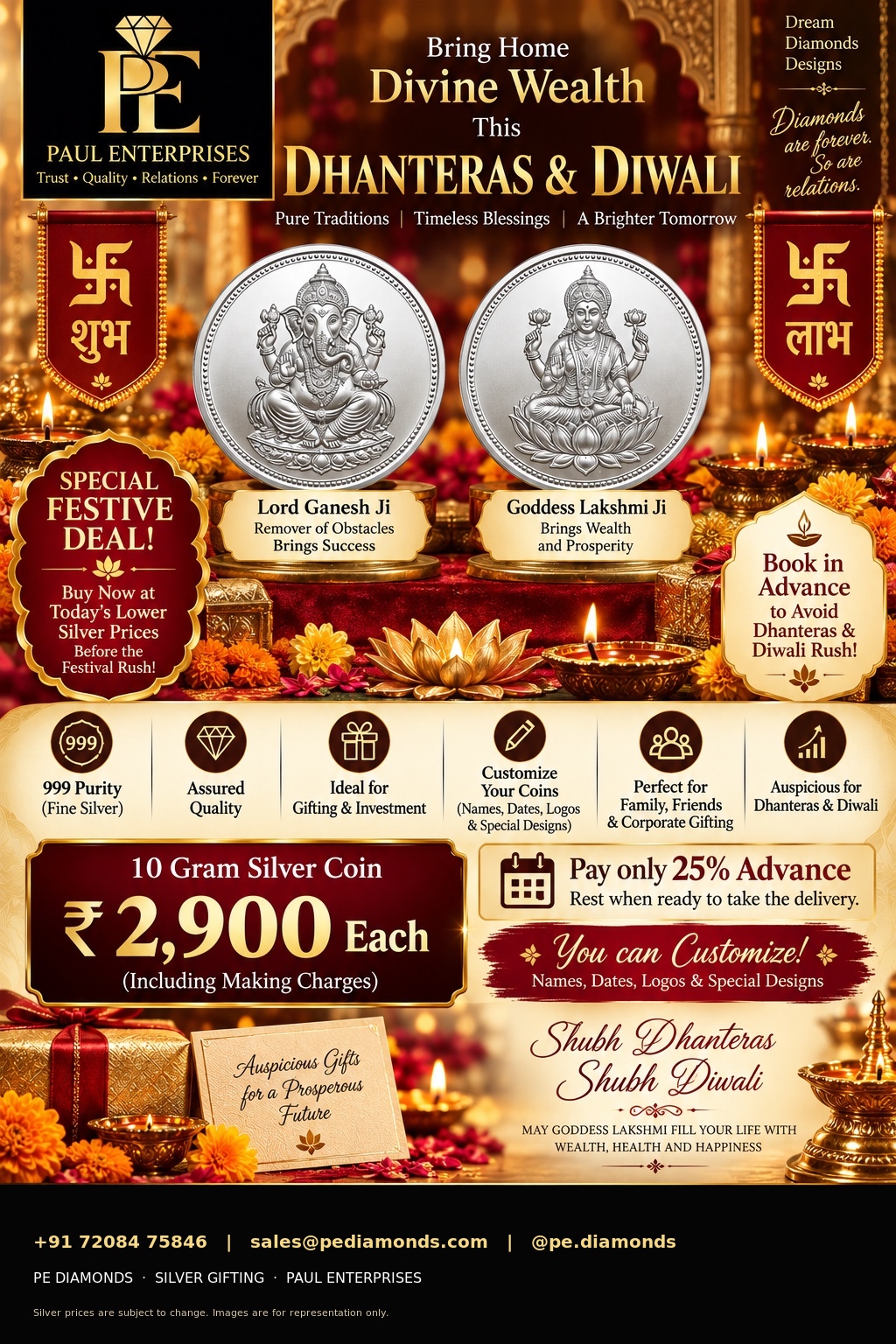 Ganesh Ji and Lakshmi Ji silver coin festive offer